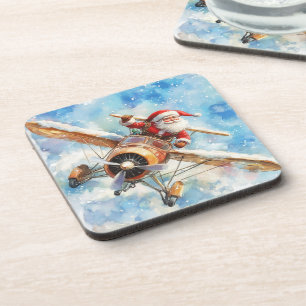Flying Santa Drinks Coasters Getränkeuntersetzer