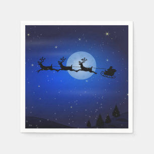 Flying Santa und seine Rentiere Serviette