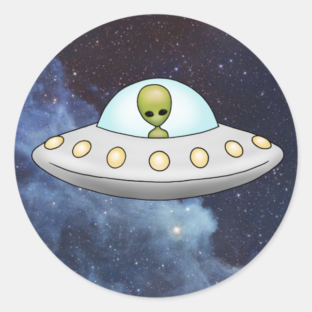 Flying Saucer Alien UFO Sticker (Vorderseite)