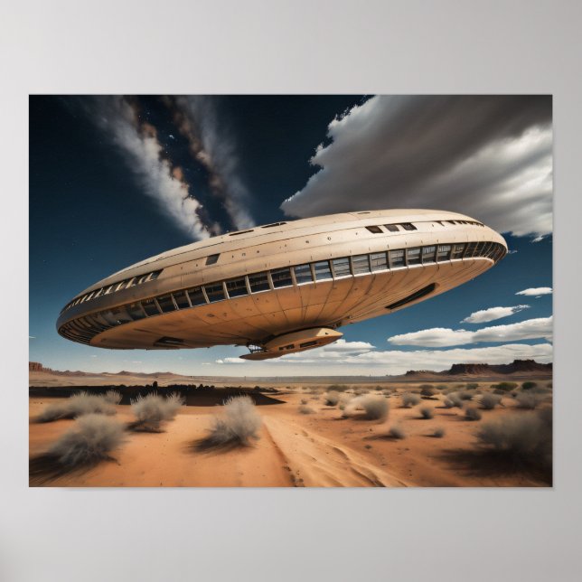 Flying Saucer Landing Poster (Vorne)