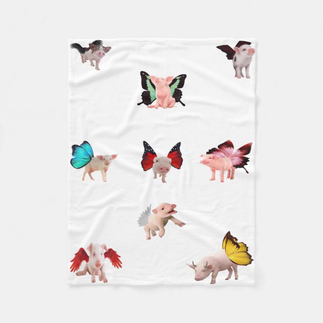 Flying Schweine Blanket Fleecedecke (Vorderseite)