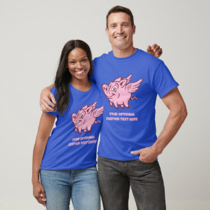 Flying-Schweine für benutzerdefinierten Text T-Shirt