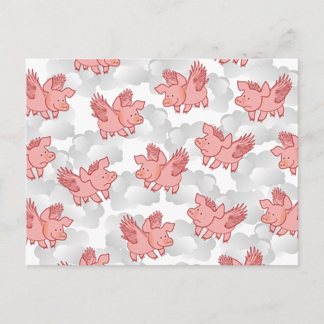 Flying Schweine Postkarte (Vorderseite)