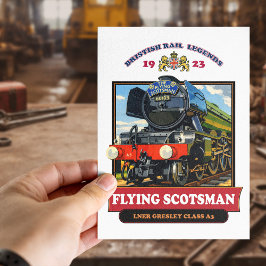 Flying Scotsman 4472 Steam Locomotive Retro Poster Postkarte