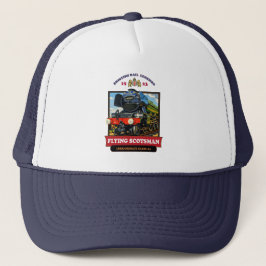 Flying Scotsman 4472 Steam Locomotive Retro Poster Truckerkappe