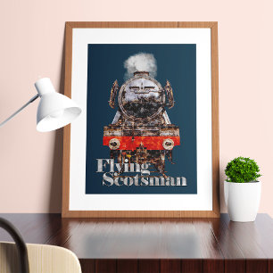 Flying Scotsman – Dampflokomotive-Illustration Poster