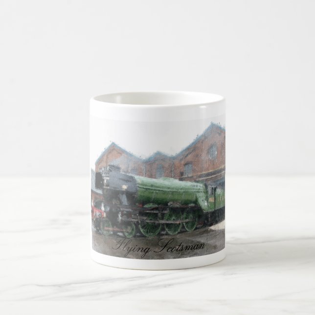 Flying Scotsman Dampfzug Ölmalerei Kaffeetasse (Mittel)