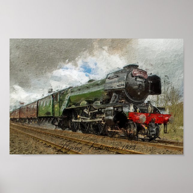 Flying Scotsman Oil Paintedl Illustration Poster (Vorne)
