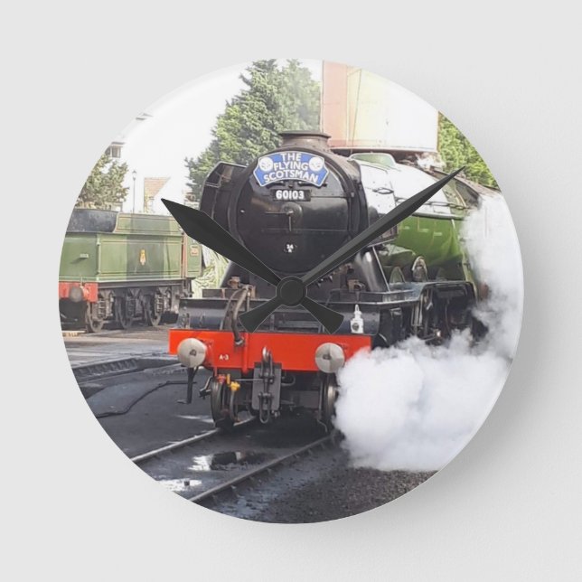 Flying Scotsman Runde Wanduhr (Vorderseite)