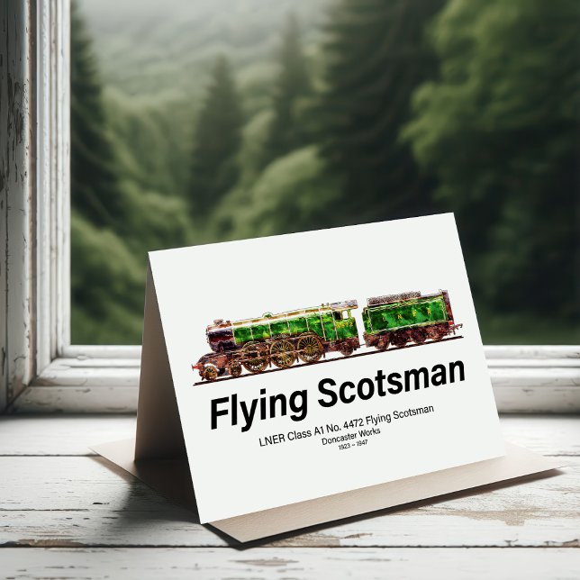 Flying Scotsman Steam Train English Locomotive Dankeskarte (Von Creator hochgeladen)