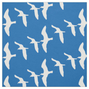 Flying Seagulls Blue Stoff