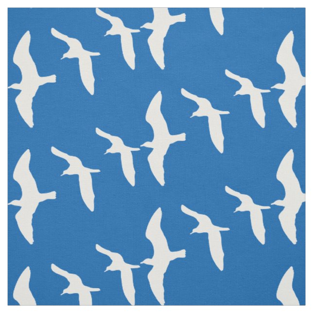 Flying Seagulls Blue Stoff (Muster)