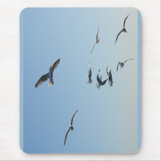 Flying Seagulls Coastal Ocean Bird Nature Desk  Mousepad