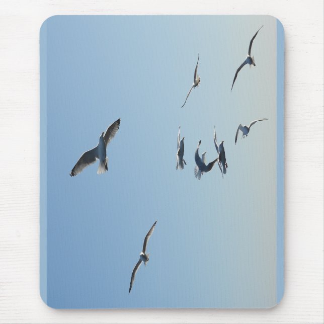 Flying Seagulls Coastal Ocean Bird Nature Desk  Mousepad (Vorne)