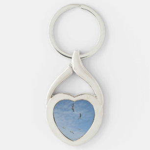 Flying Seagulls Heart Keychain Schlüsselanhänger
