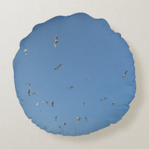 Flying Seagulls Round Pillow Rundes Kissen