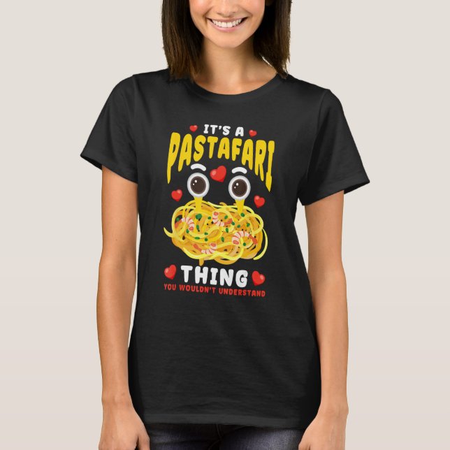 Flying Spaghetti Monster FSM It's A Pastafari Thin T-Shirt (Vorderseite)