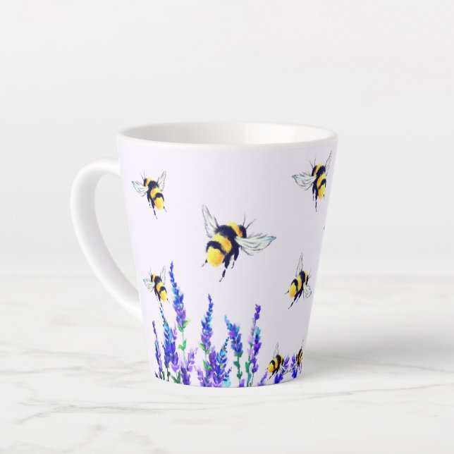 Flying Spring Bees Latte Tasse (Linke Ecke)