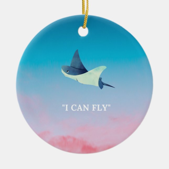 Flying Stingray Keramik Ornament (Vorne)