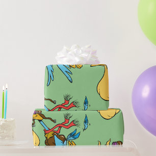 Flying Stork Cartoon mit Goggles und Baby Bundle Geschenkpapier