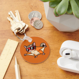 Flying Sugar Glider With Red Goggles Schlüsselanhänger