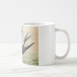 Flying swallow with flower twig kaffeetasse