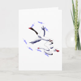 Flying Swans Minimalist Fantasy Birt Art Blank Karte