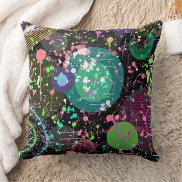 Flying Through Space: A Maximalist Abstract  Kissen