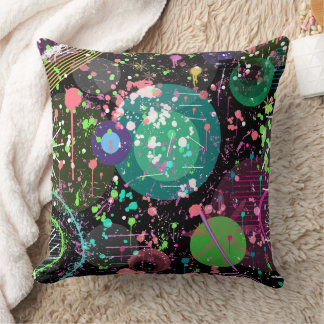 Flying Through Space: A Maximalist Abstract  Kissen