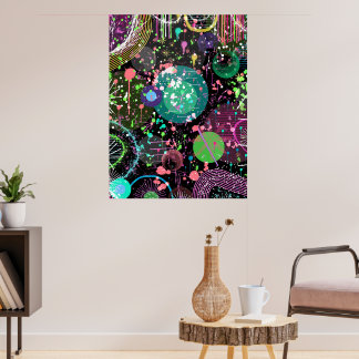 Flying Through Space: A Maximalist Abstract  Poster