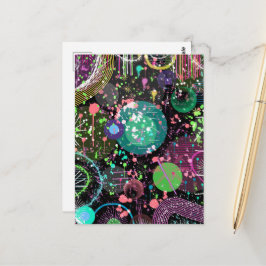 Flying Through Space: A Maximalist Abstract  Postkarte
