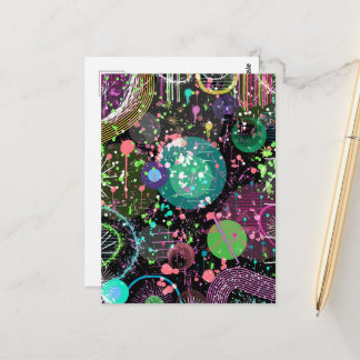 Flying Through Space: A Maximalist Abstract  Postkarte