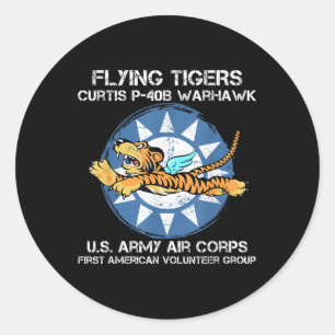 Flying Tigers Curtis P-40b Warhawk Weltkrieg 2 Luf Runder Aufkleber