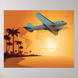 Flying to Paradise - Verschiedene Größen verfügbar Poster