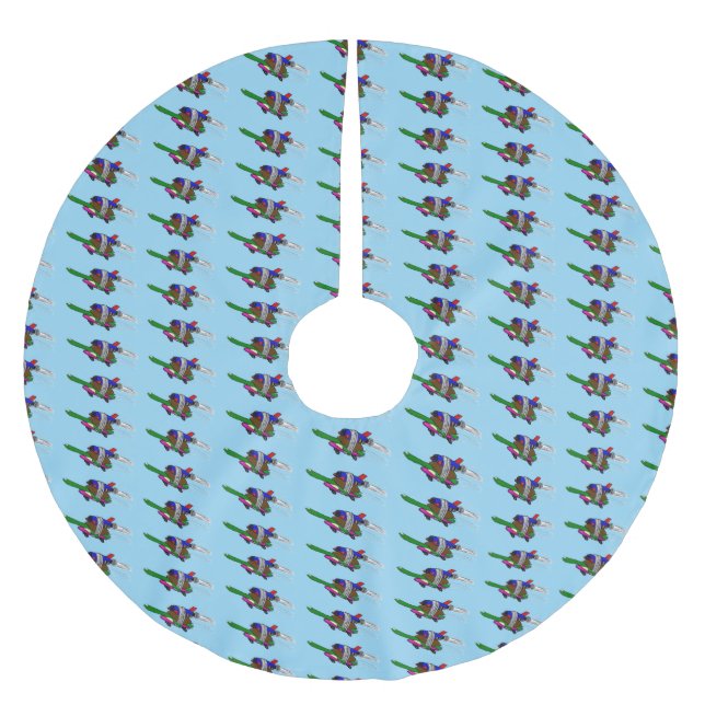 Flying Tortoise Polyester Weihnachtsbaumdecke (Vorderseite)