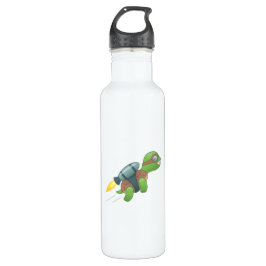Flying Turtle mit Jetpack Edelstahlflasche