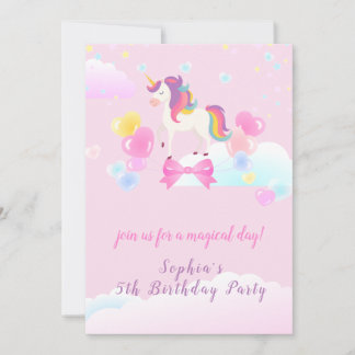 Flying Unicorn Einladung zum Geburtstag