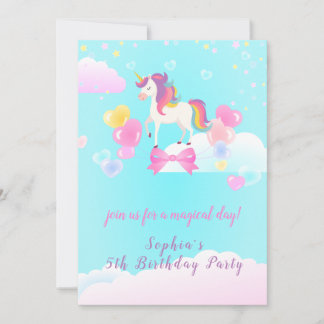 Flying Unicorn Einladung zum Geburtstag