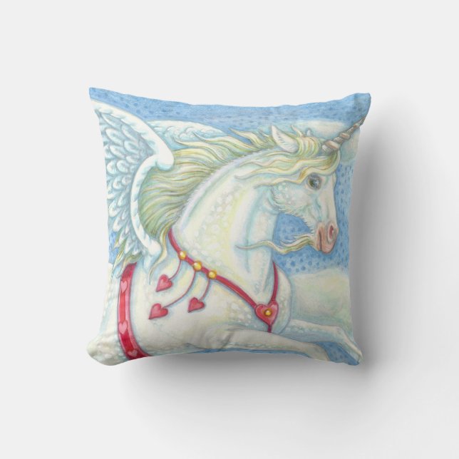 Flying Unicorn Pegasus HORSE DURCH PILLOW Kissen (Vorderseite)