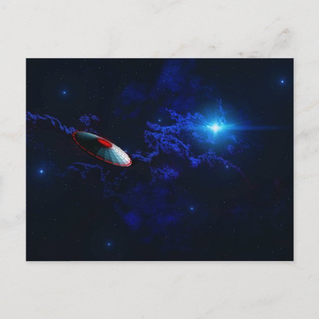 Flying-Untertasse Postkarte (Vorderseite)