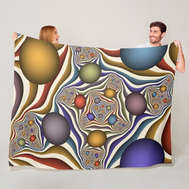 Flying Up, farbenfrohe, moderne, Abstrakte Fraktal Fleecedecke (Beispiel)