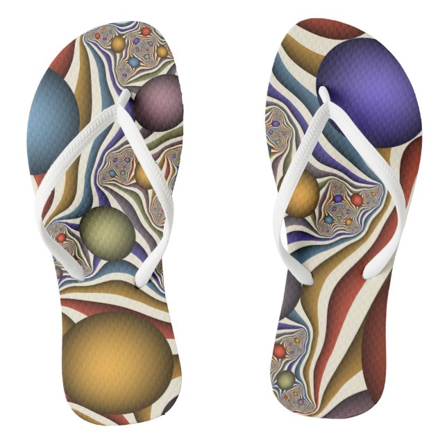 Flying Up, farbenfrohe, moderne, Abstrakte Fraktal Flip Flops (Fußbett)