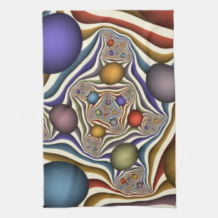 Flying Up, farbenfrohe, moderne, Abstrakte Fraktal Geschirrtuch