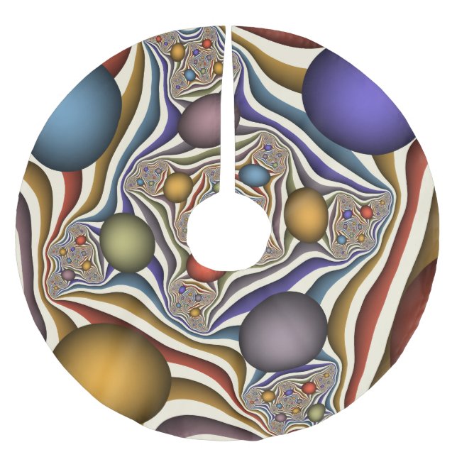 Flying Up, farbenfrohe, moderne, Abstrakte Fraktal Polyester Weihnachtsbaumdecke (Vorderseite)