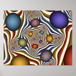 Flying Up, farbenfrohe, moderne, Abstrakte Fraktal Poster
