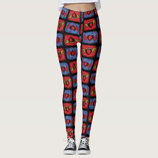Flying Valentine Hearts Leggings (Vorderseite)