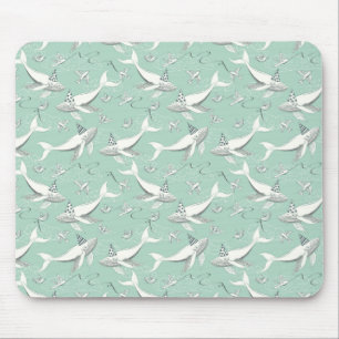 Flying Whale Birthday Party Mousepad