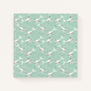 Flying Whale Birthday Party-Muster Notizbuch