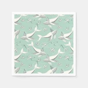 Flying Whale Birthday Party Serviette