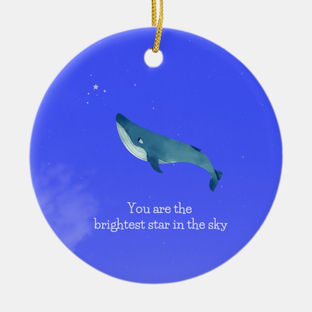 Flying Whale Keramik Ornament (Vorne)